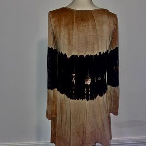 Women’s tye dye style shirt brown /black size M.